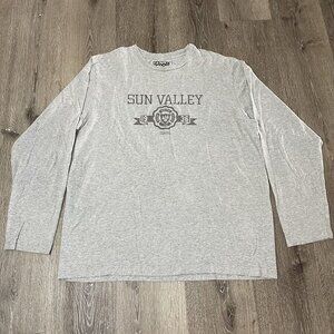 Roots Long Sleeve T-Shirt XL Gray Cotton Sun Valley 1973 Vintage Style‎